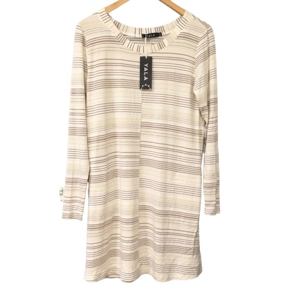 NWT Yala Organic Bamboo Cream Beige Striped Long Sleeves Tunics M
AA8